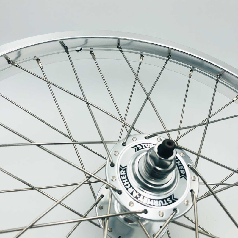 Paire de roue BMX custom 20 pouces 36H chromée - oldschool bmx