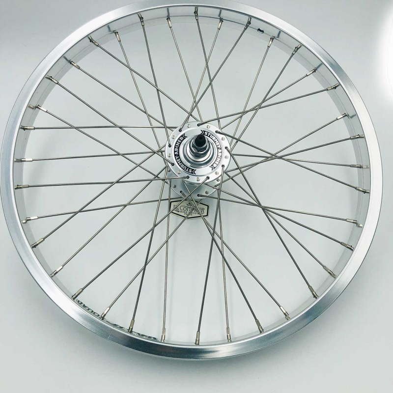 Paire de roue BMX custom 20 pouces 36H chromée - oldschool bmx