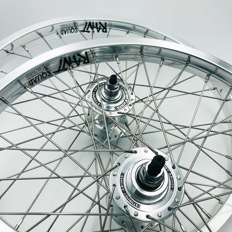 Paire de roue BMX custom 20 pouces 36H chromée - oldschool bmx
