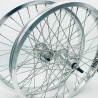 Paire de roue BMX custom 20 pouces 36H chromée - oldschool bmx