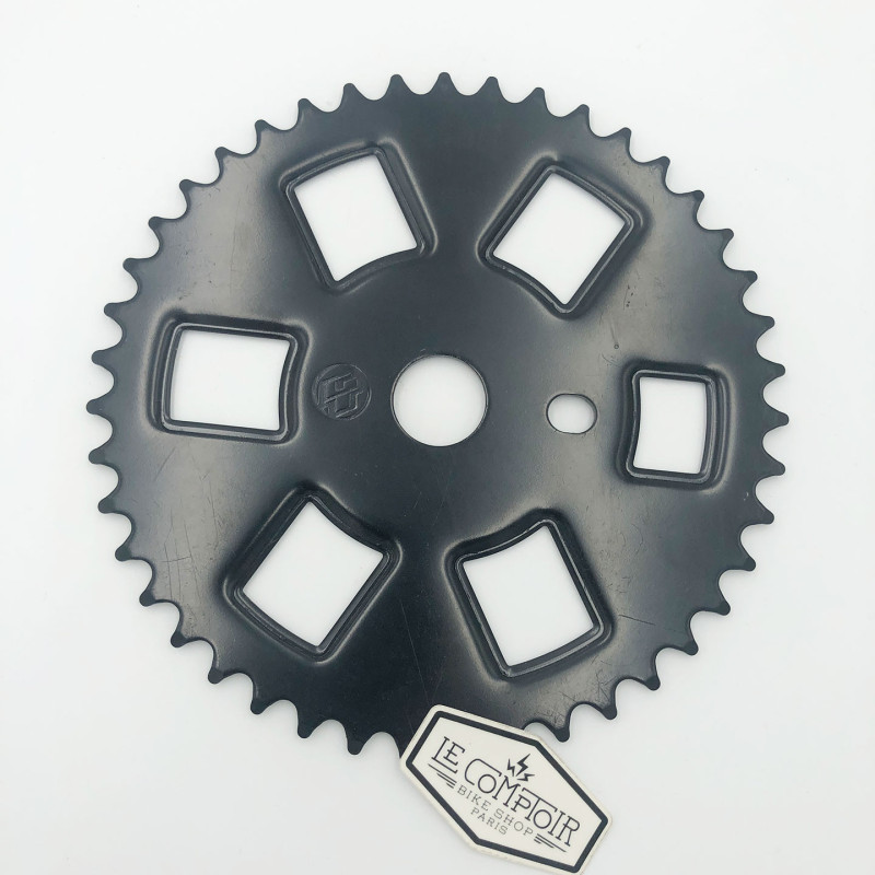 Plateau BMX GT acier 6 branches noir - 43 dents