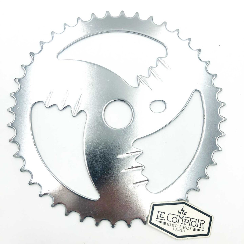 Plateau BMX acier 3 branches chromé type Powerlite - 44 dents