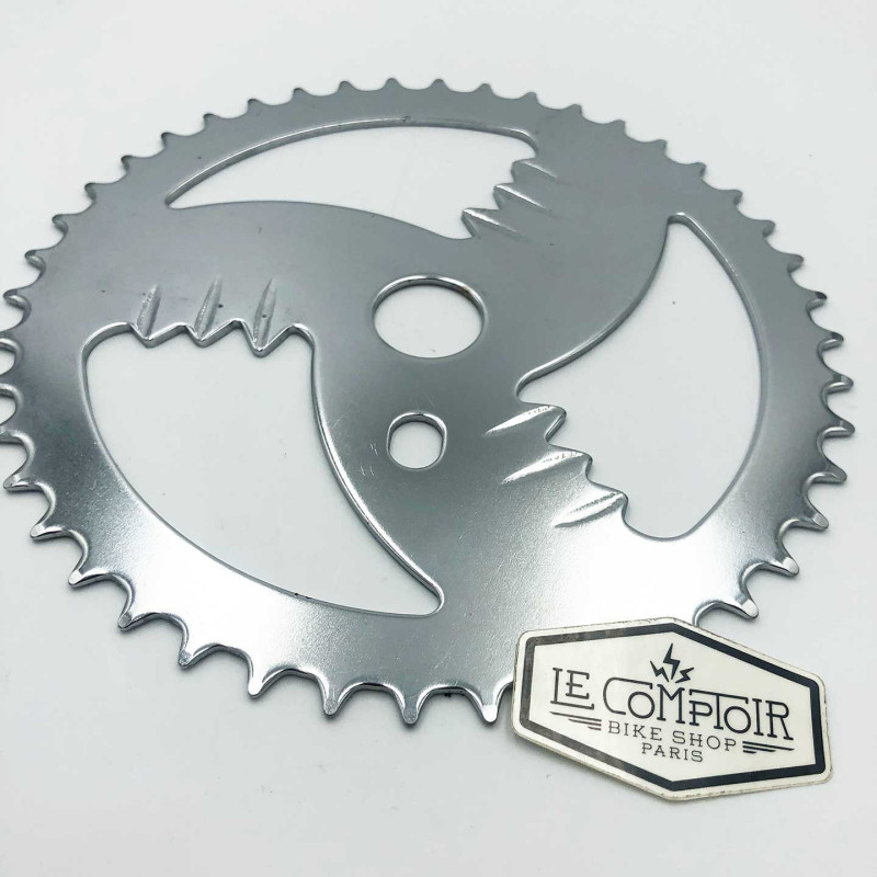 Plateau BMX acier 3 branches chromé type Powerlite - 44 dents