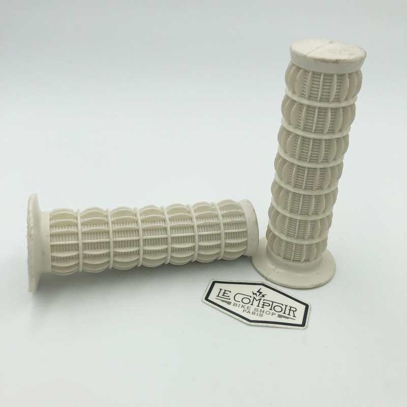 Poignées oldschool BMX PLASTICHE CASSANO 110mm blanc - made in Italy