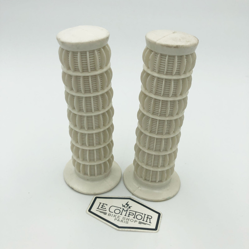 Poignées oldschool BMX PLASTICHE CASSANO 110mm blanc - made in Italy