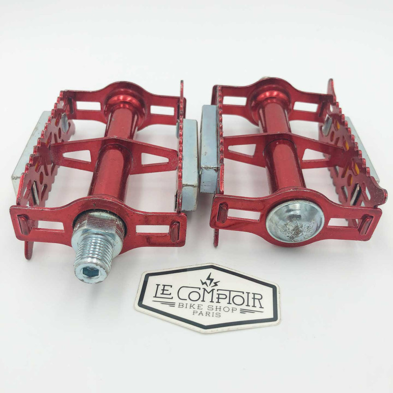 Paire de pédales WECO 1/2' Rat-trap rouges