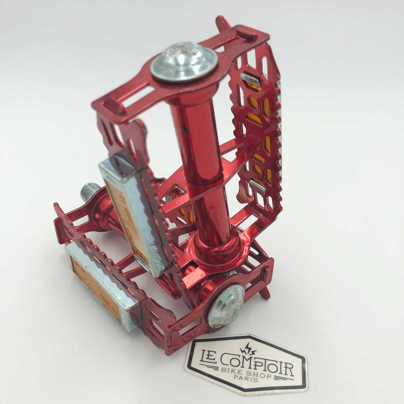 Paire de pédales WECO 1/2' Rat-trap rouges