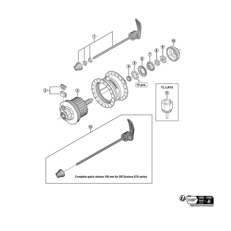Moyeu Dynamo Shimano DH-3D37 6V/3W 100x9 QR 36H