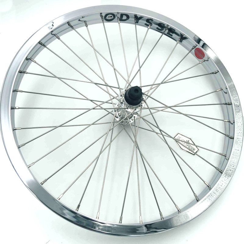 Paire de roue BMX custom 20 pouces 36H BSD K7 x Hazard lite chromée - 36H
