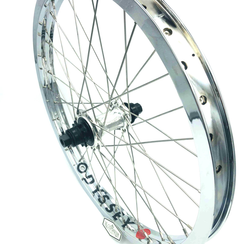 Paire de roue BMX custom 20 pouces 36H BSD K7 x Hazard lite chromée - 36H