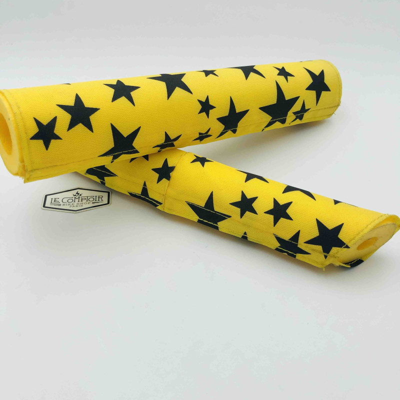 Mousses de protection Padset de guidon V-bars étoiles jaune - oldschool BMX