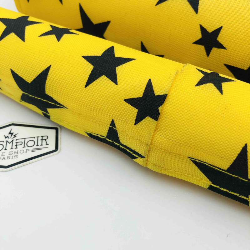 Mousses de protection Padset de guidon V-bars étoiles jaune - oldschool BMX