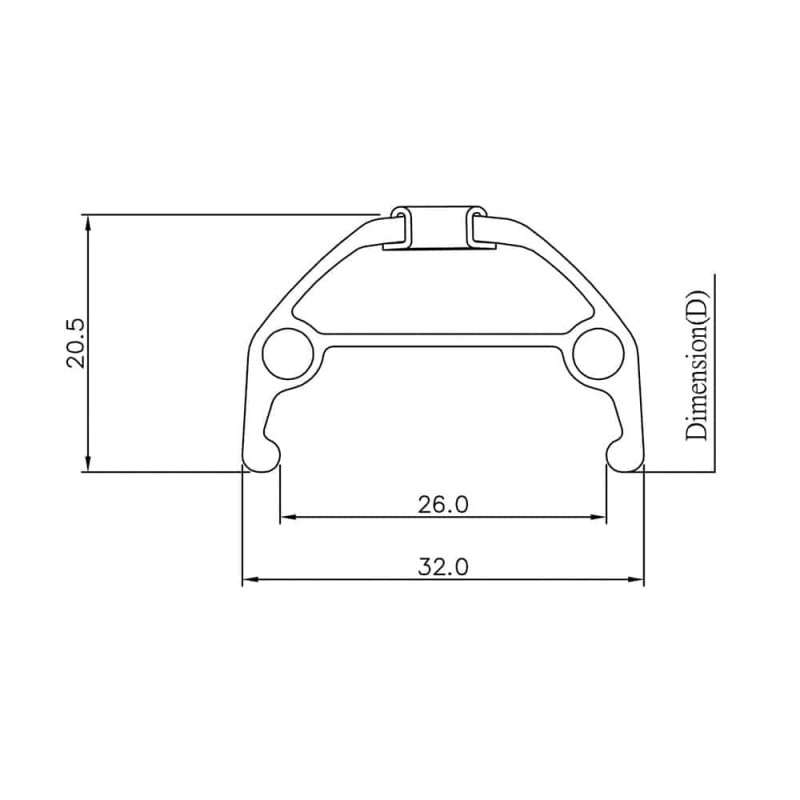 Cercle HALO T2 20" noir avec bande de freinage - 36H