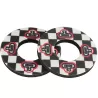 Paire de Donuts de poignées SE BIKES Checkerboard noir-blanc