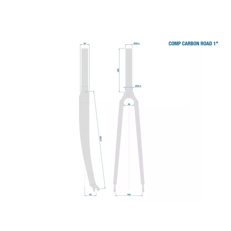Occasion :  Fourche Route Carbone 1 pouces Ritchey