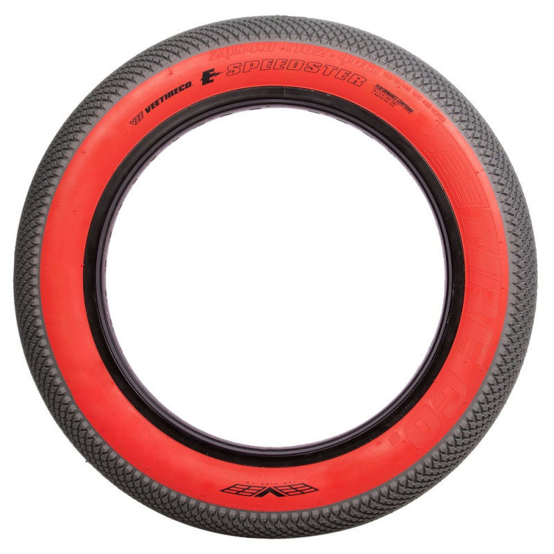 Pneu FAT BIKE Speedster gris flans red par VEE TIRE  - 20" x 4.0'