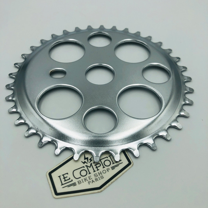 Plateau BMX acier bubbles chromé - 36 dents