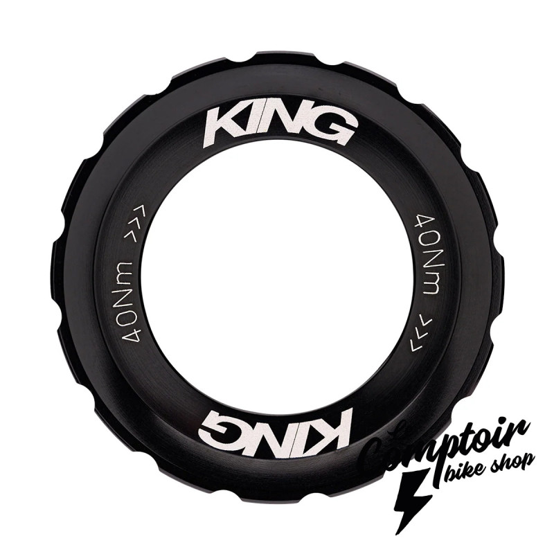 Ecrou Blocage Disque Center Lock CHRIS KING Cannelure Externe Noir | Le Comptoir Bike Shop