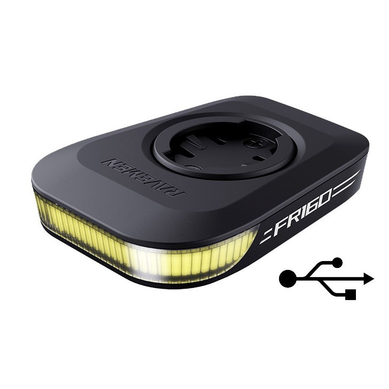Eclairage avant RAVEMEN 160 FR160 lumens - fixation garmin