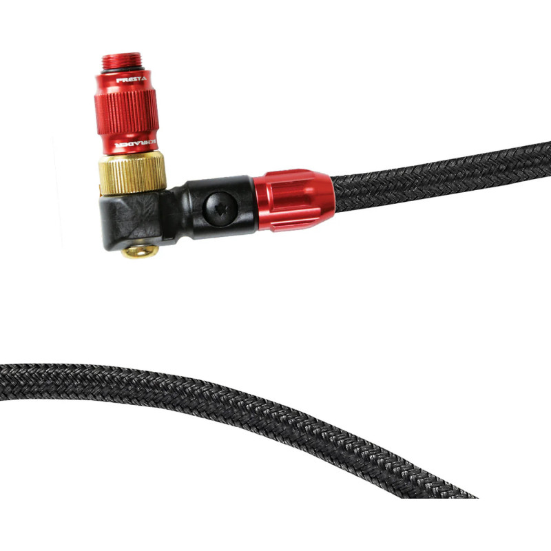 Embout Pompe LEZYNE ABS-1 Pro HP Tresse Flip-Thread Presta Schrader | Le Comptoir Bike Shop