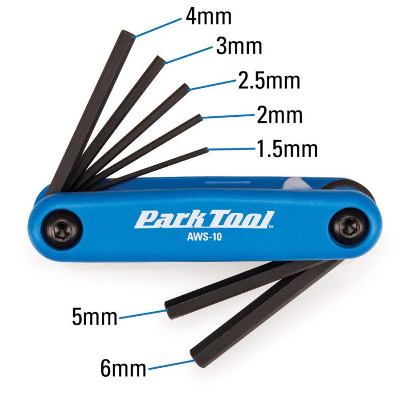 Kit Cles Hexagonales PARK TOOL AWS-10 T-Handle 8 Outils | Le Comptoir Bike Shop