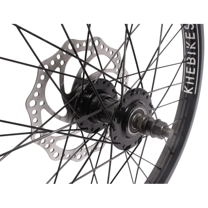 Roue avant cargo KHE BIKES Black jack disc 6T noire - 20 pouces
