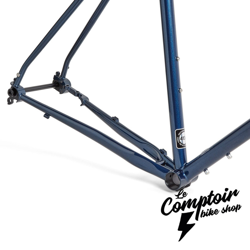 Kit Cadre BROTHER CYCLES Kepler Metallic Blue 58cm Reynolds 725 Touring Gravel | Le Comptoir Bike Shop