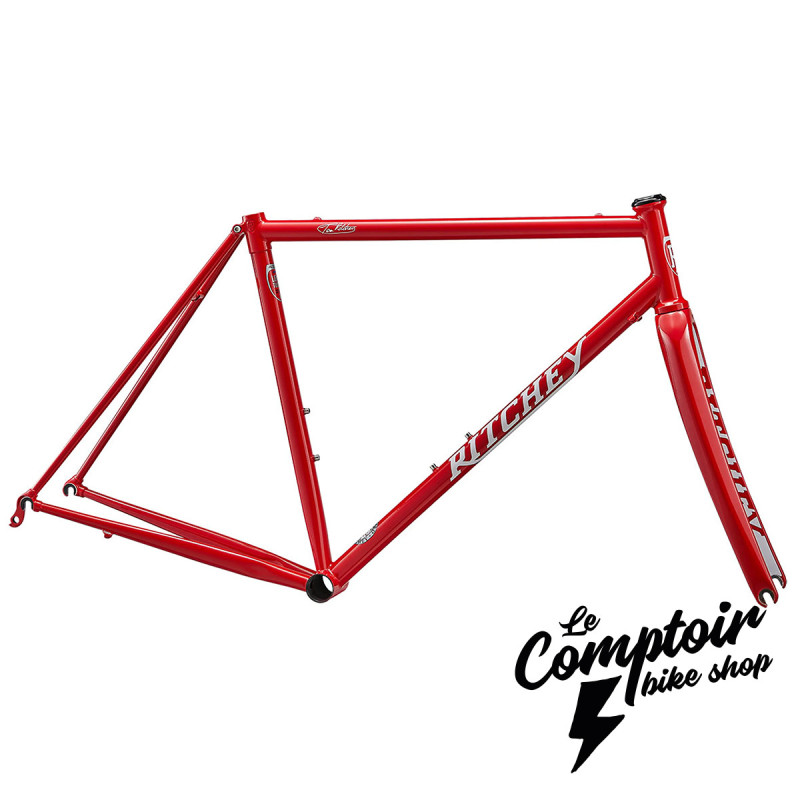 Kit Cadre RITCHEY Road Logic Signature Edition 57cm Acier Route Classic Red #savetherimbrake | Le Comptoir Bike Shop