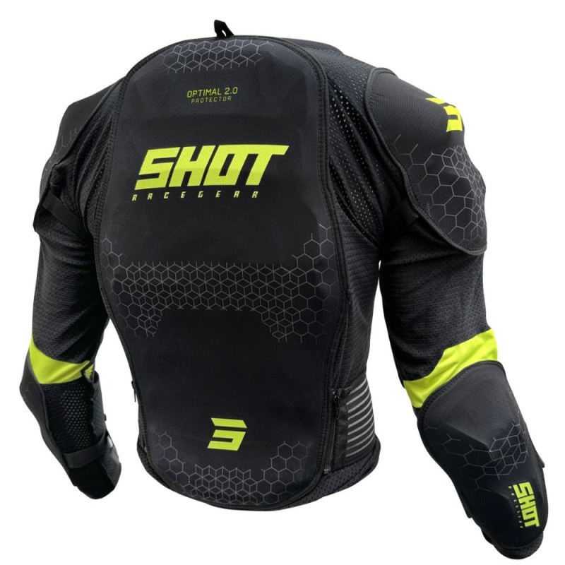 Gilet SHOT Optimal 2.0 black/Yellow neon - Kid M