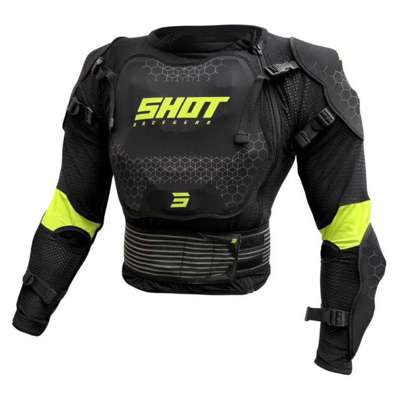 Gilet SHOT Optimal 2.0 black/Yellow neon - Kid M
